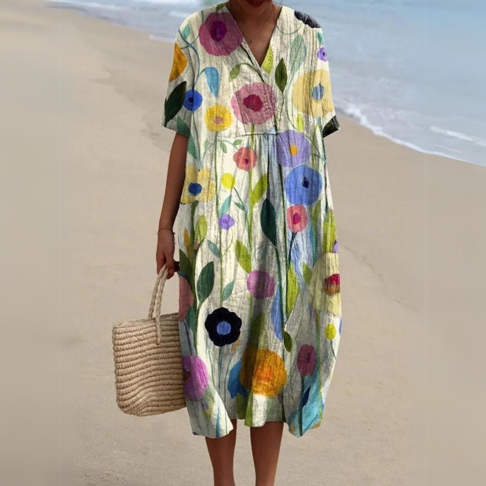 W&W Mode | Buntes Baumwoll-Sommerkleid