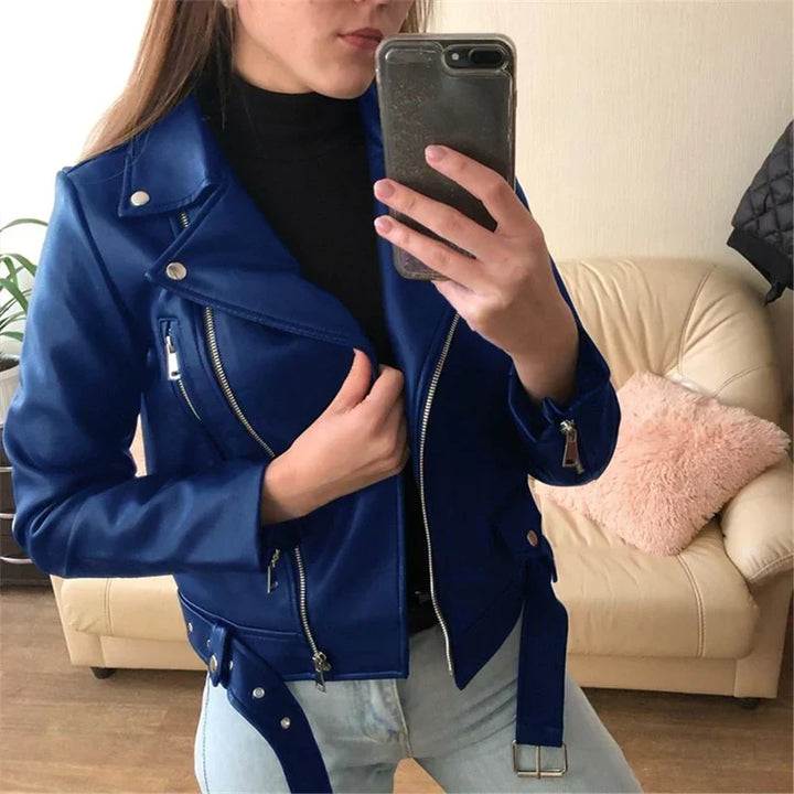 W&W Mode | Lederjacke Mit Herbst-Winter Wärme Für Frauen