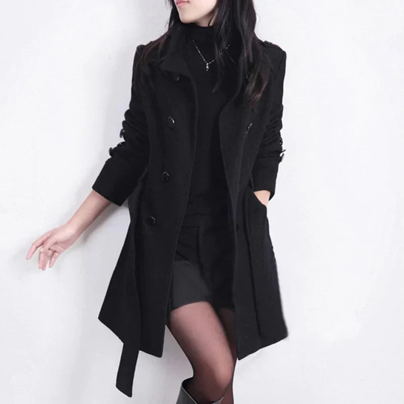 W&W Mode | Mantel Mit Gürtel Für Herbst Winter Wärme Für Frauen