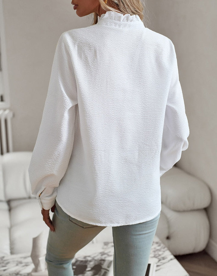 W&W Mode Bluse | Elegantes Hemd für Frauen mit Rüschen