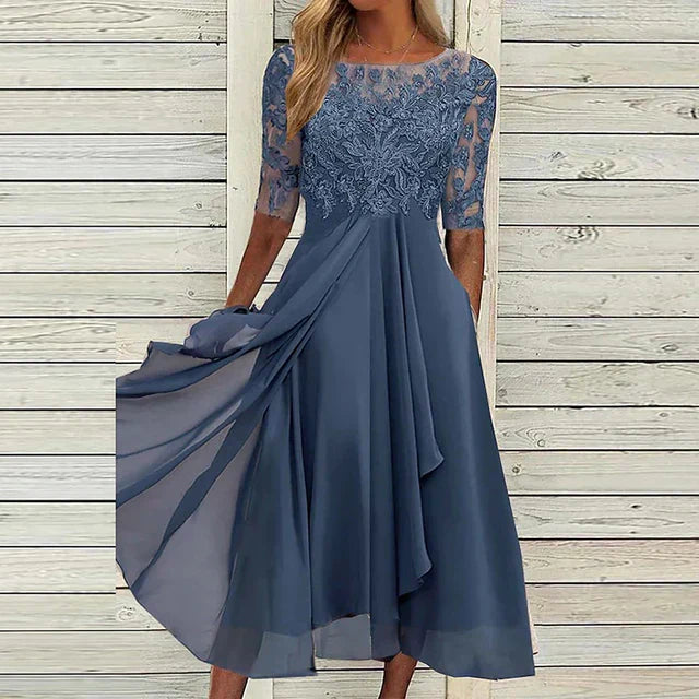 W&W Mode | Dunkelblaues Festkleid