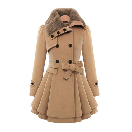 W&W Mode - Elegante Jacke Mit Kunstfellkragen