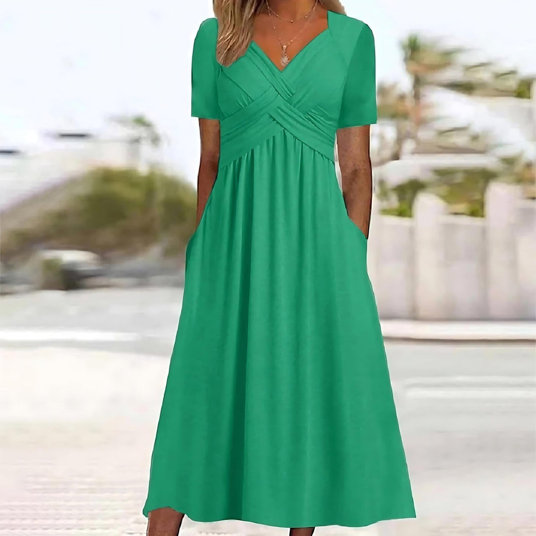 W&W Mode | Elegantes Midi-Kleid mit Bauchbedeckung
