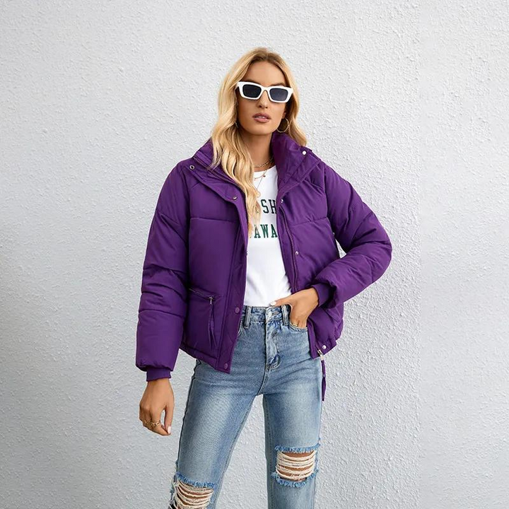 Parka Wattierte Jacke | Kurze Winterjacke für Frauen