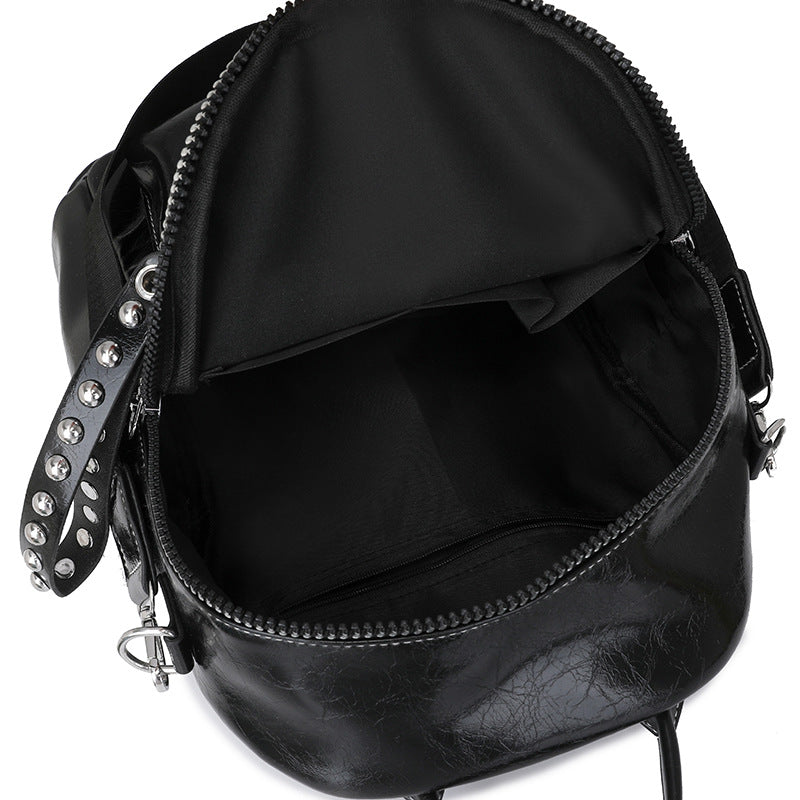 W&W Mode | Rucksack - Silber - Hochwertiges Leder mit Polyester-Futter