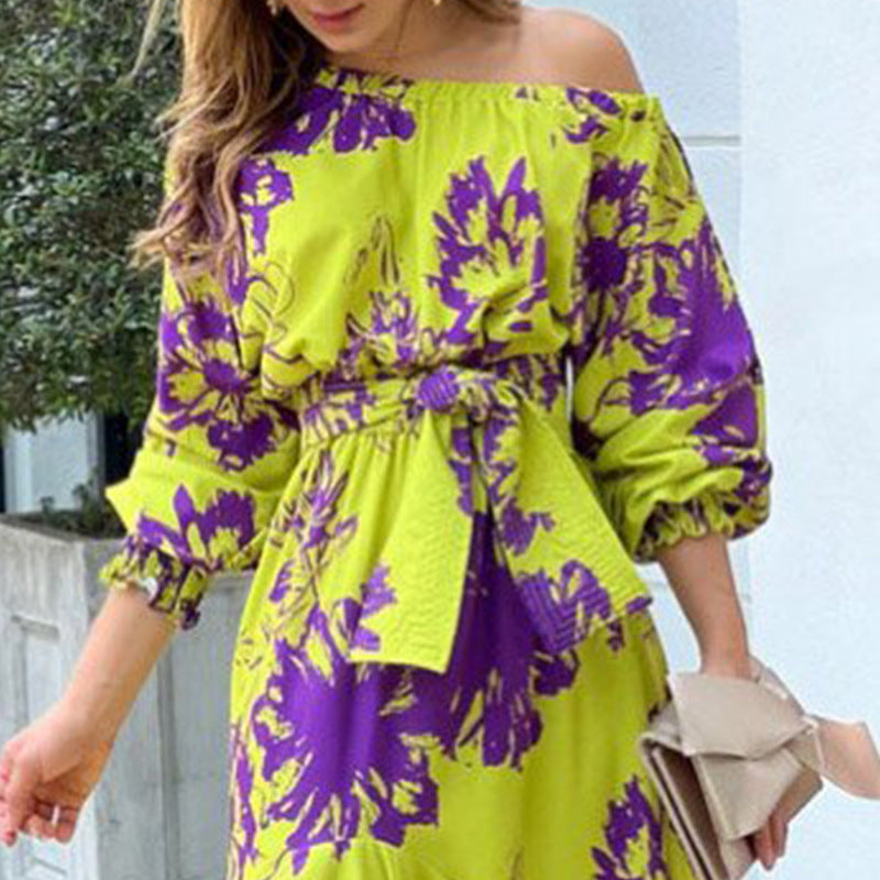 Damen Maxikleid mit raffiniertem schulterfreiem Design und Taillierung W&W Mode