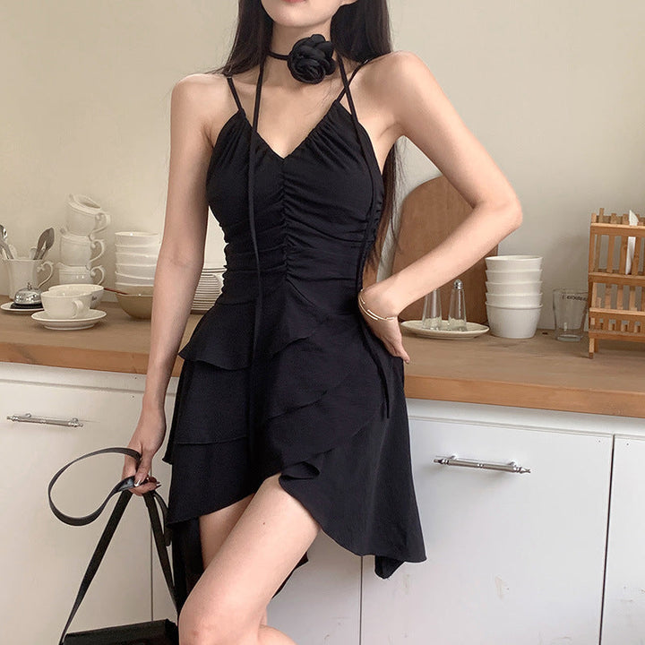 Damen asymmetrisches Sommerkleid mit Rüschendetails W&W Mode