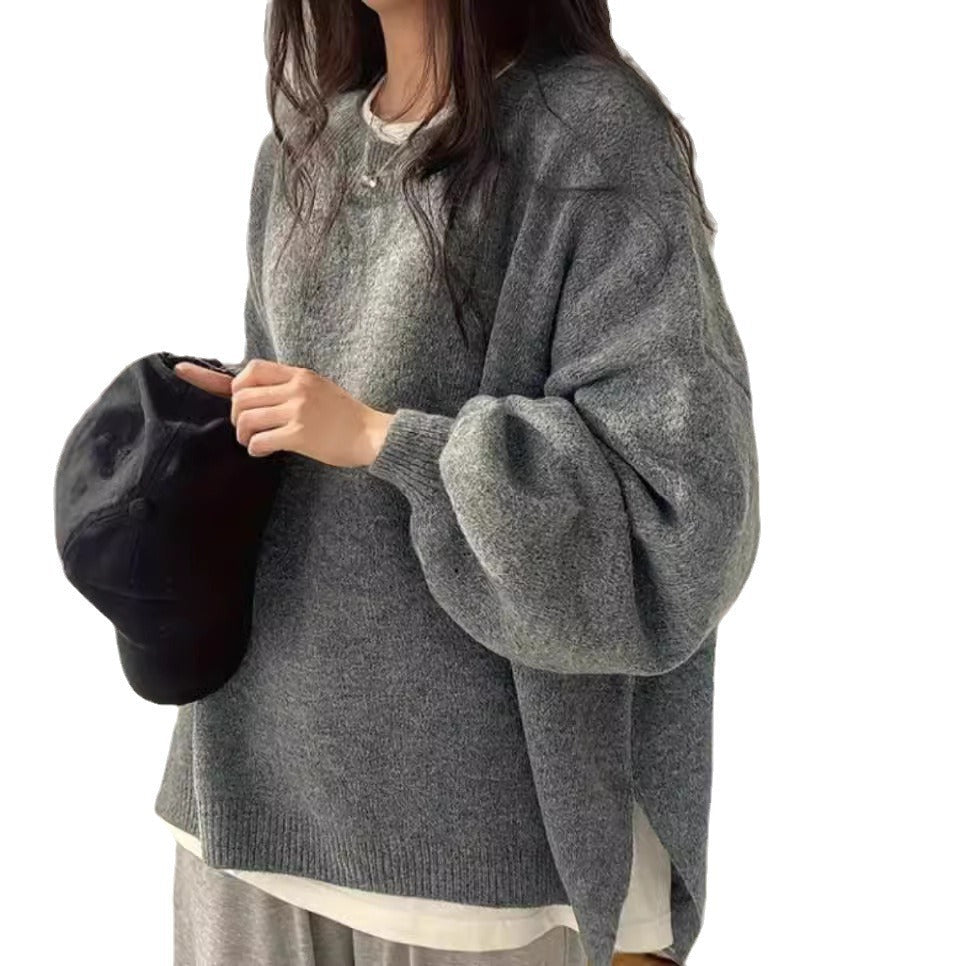 Damen Oversized Strickpullover mit eleganten Puffärmeln und modernem Design W&W Mode