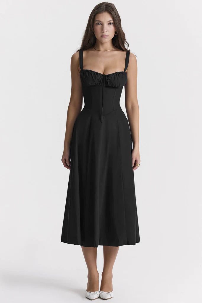 Geblümtes Bustierkleid mit taillenbetontem Schnitt
