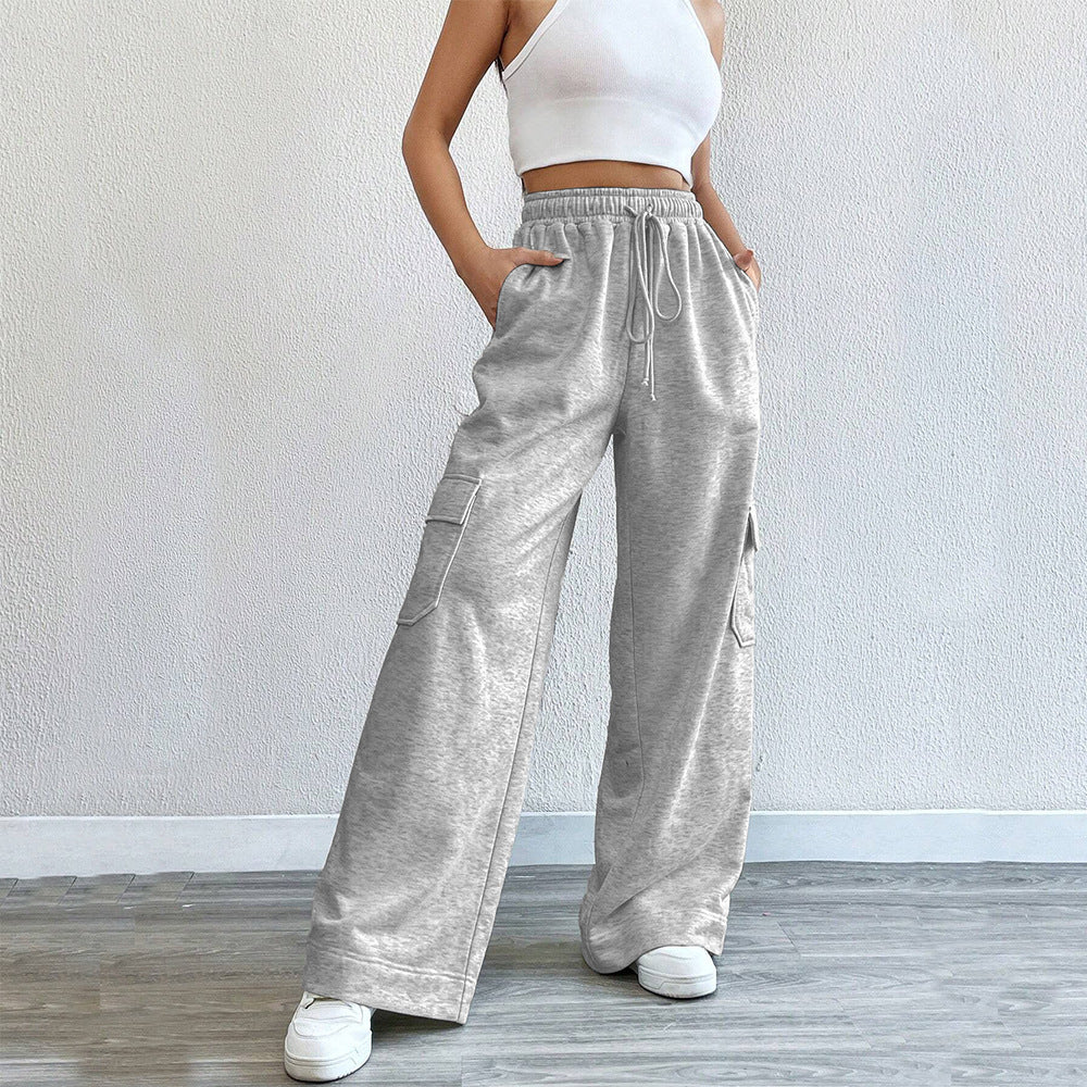 Damen Cargo-Hose mit weitem Schnitt und elastischem Bund W&W Mode