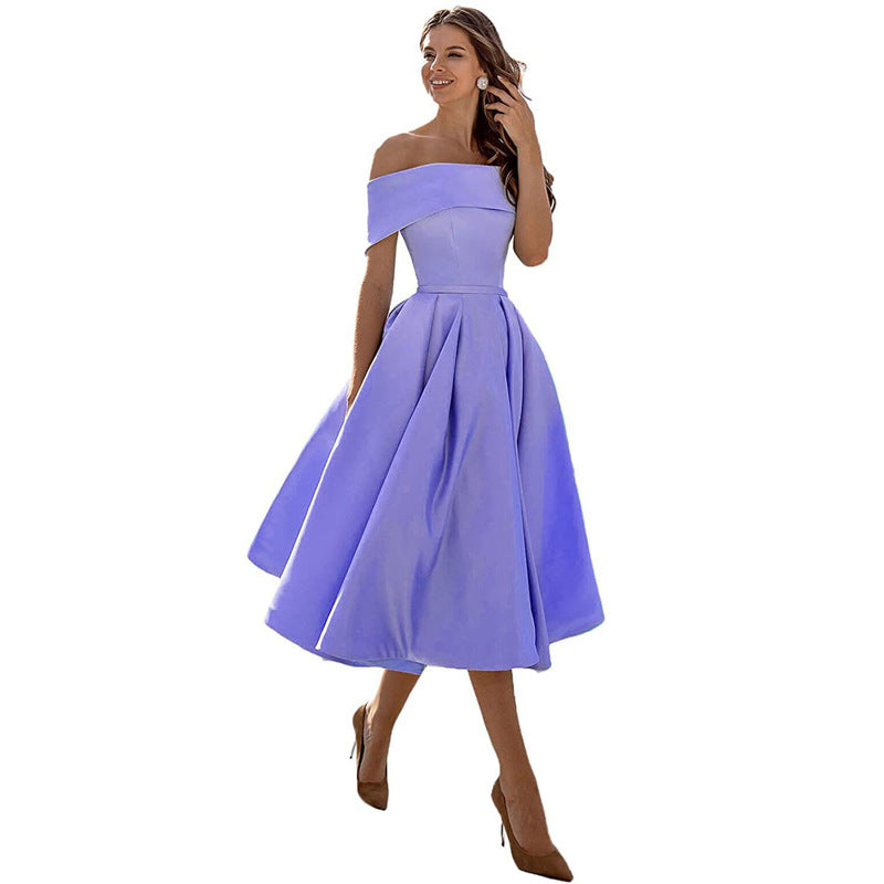 W&W Mode | Vielseitiges Trägerloses Satin-Kleid Für Partys