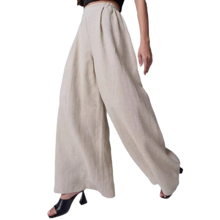 Damen Weitgeschnittene Leinen-Hosen W&W Mode