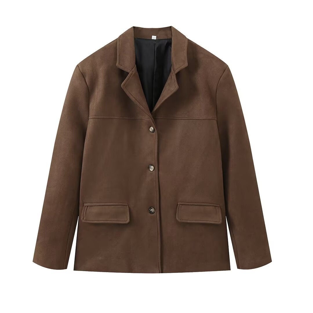 Damen Wildleder-Blazerjacke W&W Mode