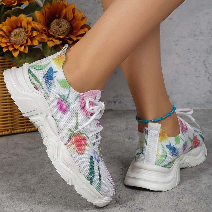 W&W Mode | Lässige Turnschuhe Mit Blumendruck