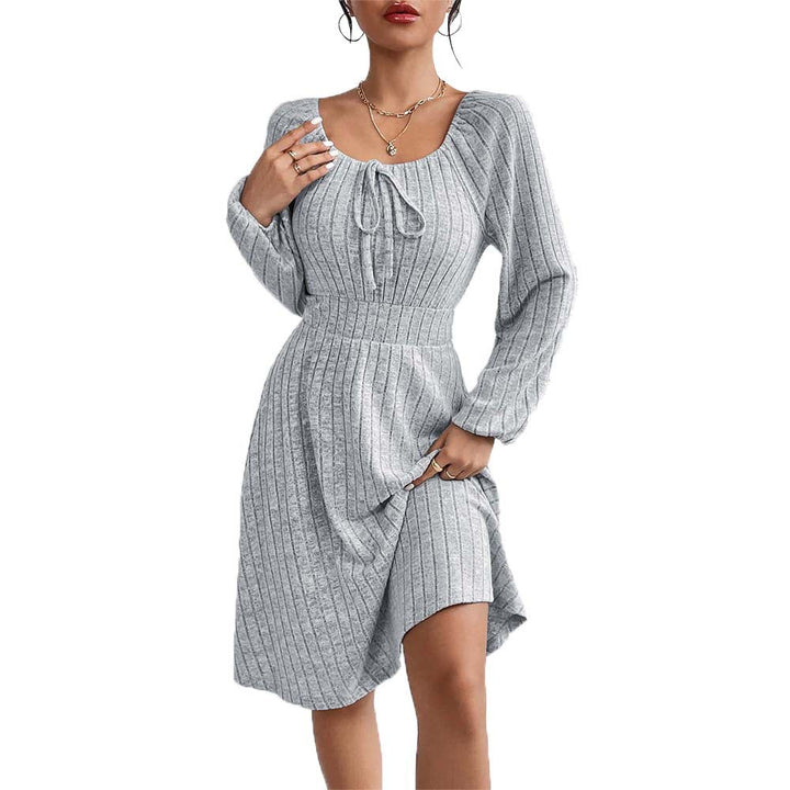 Damen Midi-Kleid mit elastischem Material und modischer Raffung W&W Mode