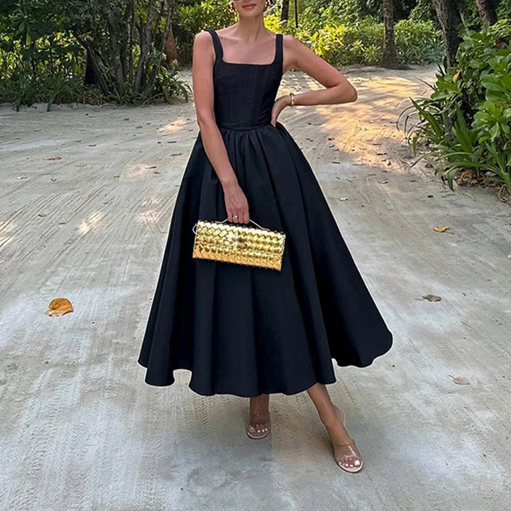 Damen Elegantes Ballkleid mit schmalem Oberteil und weit schwingendem Rock W&W Mode