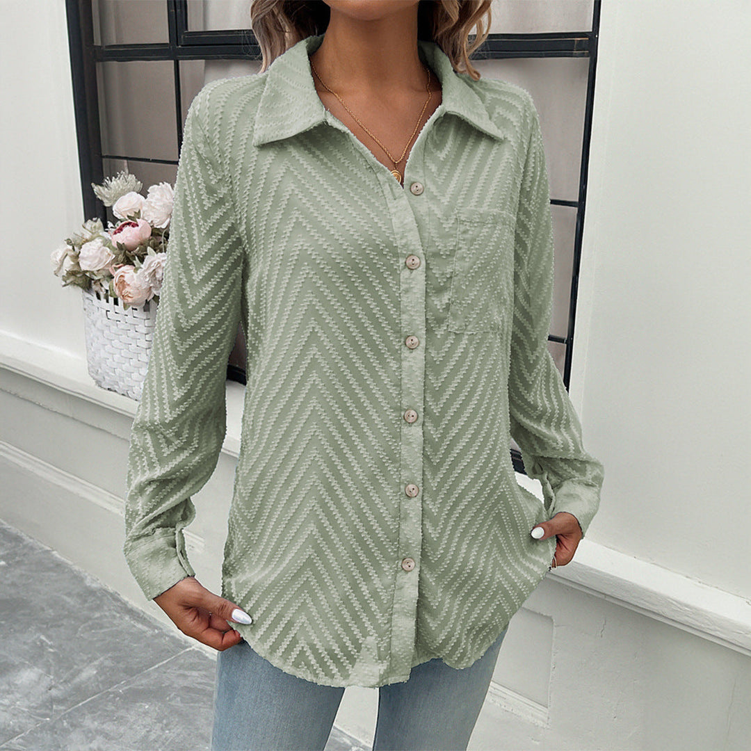Damen Elegante Bluse mit transparenten Ärmeln und Knopfverschlüssen W&W Mode