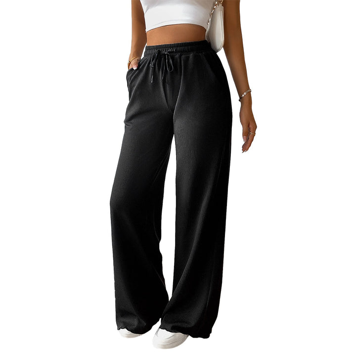 Damen weite Sommerhose mit elastischem Bund und seitlichen Eingrifftaschen W&W Mode