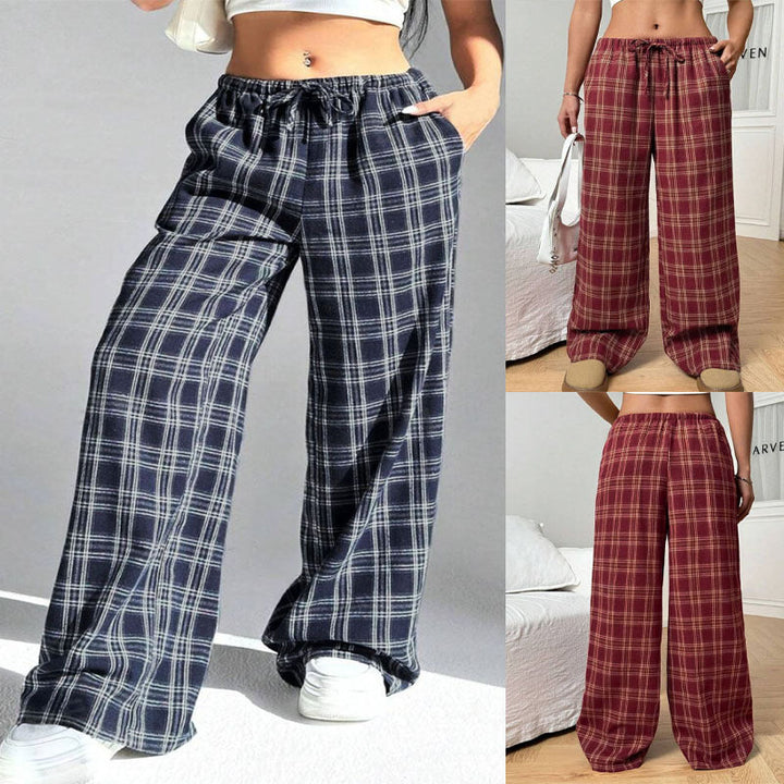 Damen Karierte Freizeithose W&W Mode