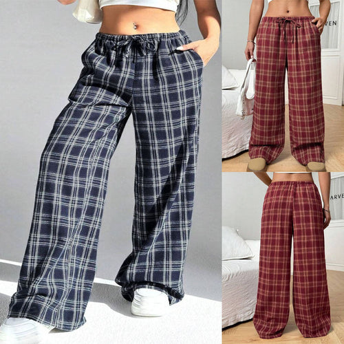 Damen Karierte Freizeithose W&W Mode