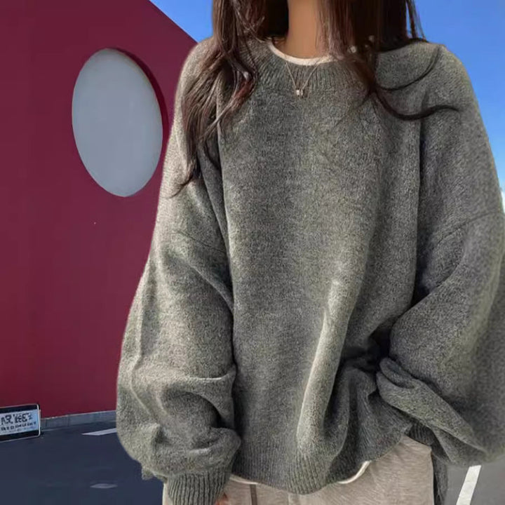 Damen Oversized Strickpullover mit eleganten Puffärmeln und modernem Design W&W Mode