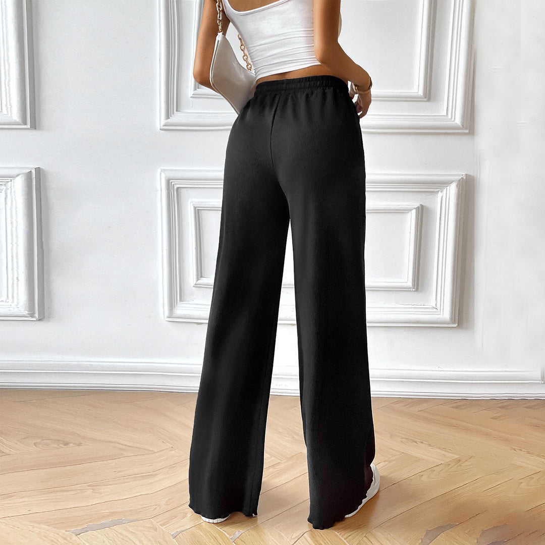 Damen weite Sommerhose mit elastischem Bund und seitlichen Eingrifftaschen W&W Mode