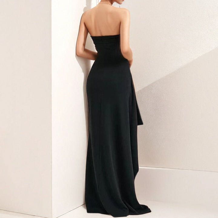Damen Abendkleid mit trägerlosem Design und hohem Schlitz W&W Mode