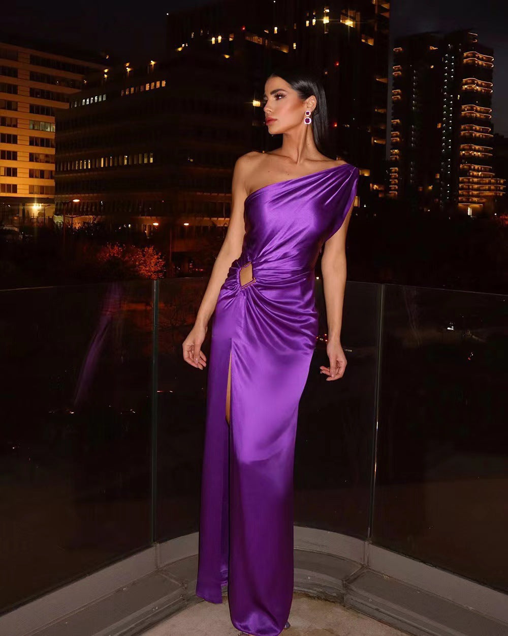 W&W Mode | Asymmetrisches Schulter-Abendkleid