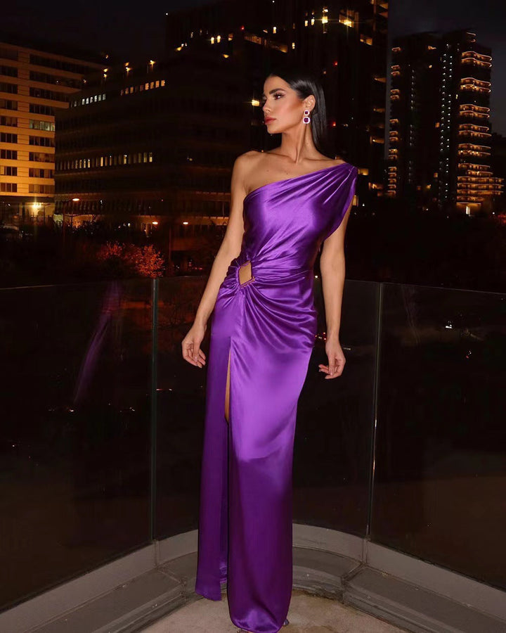 W&W Mode | Asymmetrisches Schulter-Abendkleid