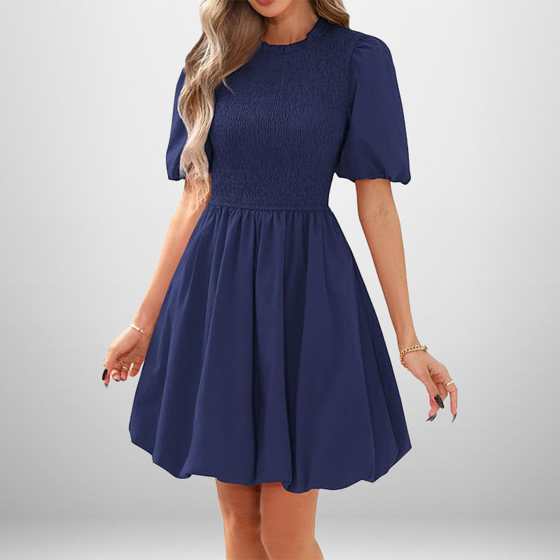 Damen Minikleid mit Ballonärmeln und elastischem Bustier W&W Mode