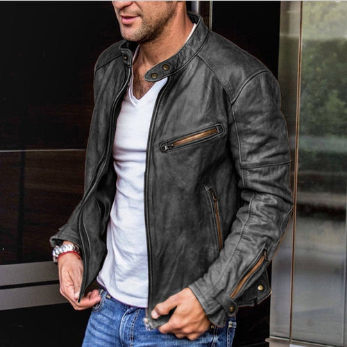 W&W Mode | Klassische Wetterfeste Lederjacke Für Männer
