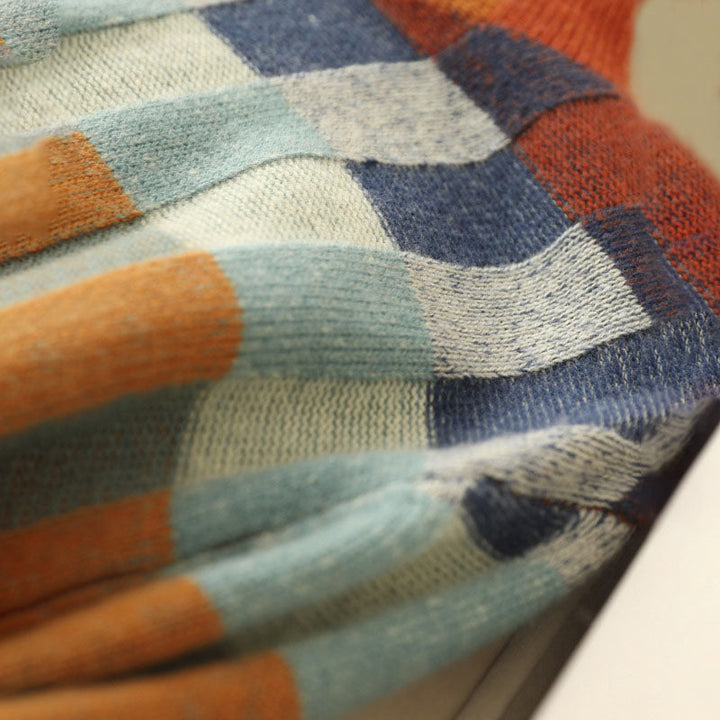 W&W Mode | Bunter Karierter Strickpullover