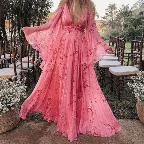 W&W Mode - Chiffonkleid mit ausgestellten Ärmeln
