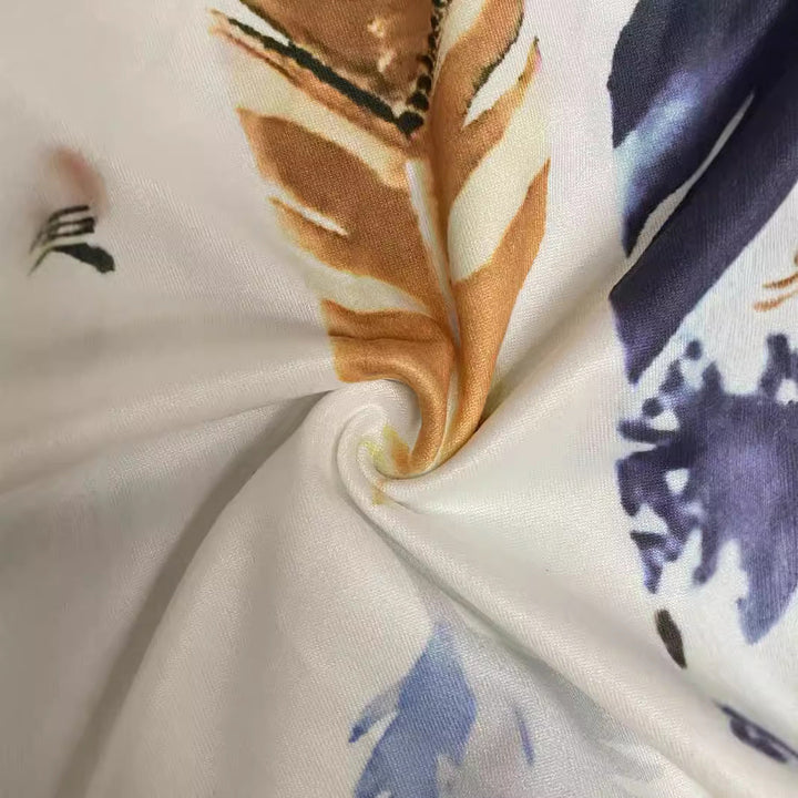 Damen ärmelloses Freizeitkleid mit Federmuster und praktischen Taschen W&W Mode