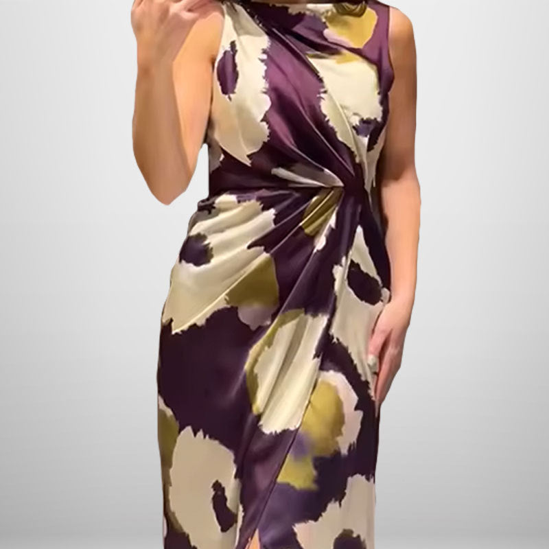 Damen Etuikleid mit Kunstblumenmuster W&W Mode