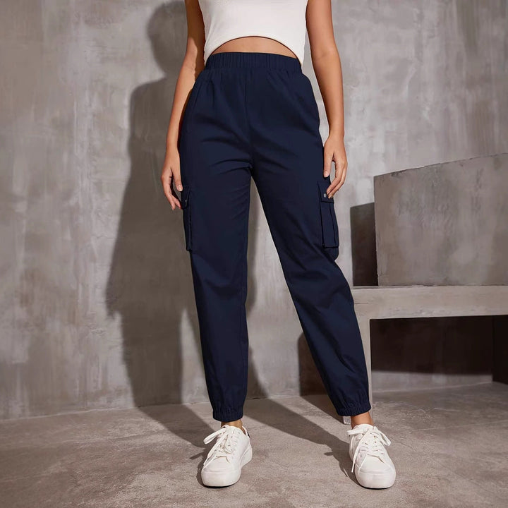 Damen Cargo-Hose mit elastischem Bund und praktischen Seitentaschen W&W Mode