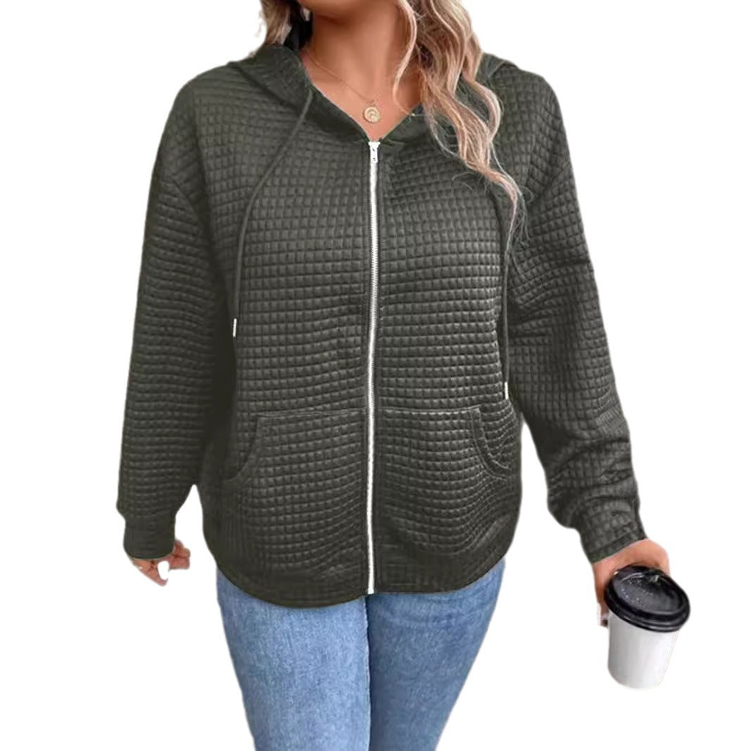 Damen Kapuzenjacke aus strukturiertem Material W&W Mode