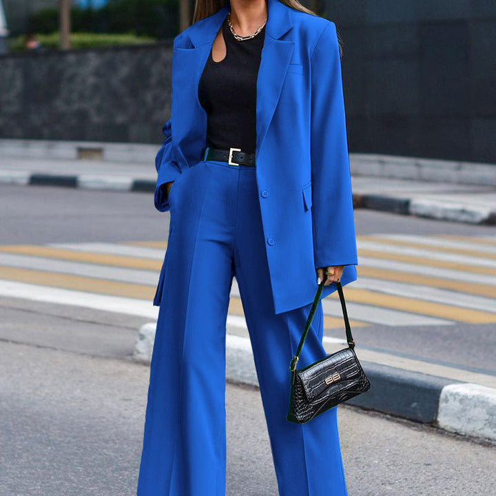 Damen Oversized Blazer und weite Hose Kombination W&W Mode