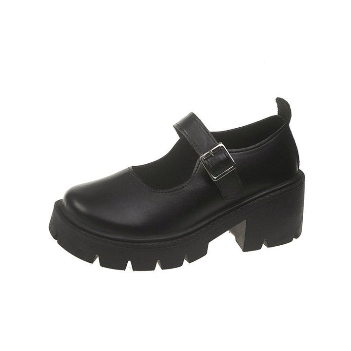 Damen Retro-Mary Jane Schuhe mit stabiler Plateausohle W&W Mode