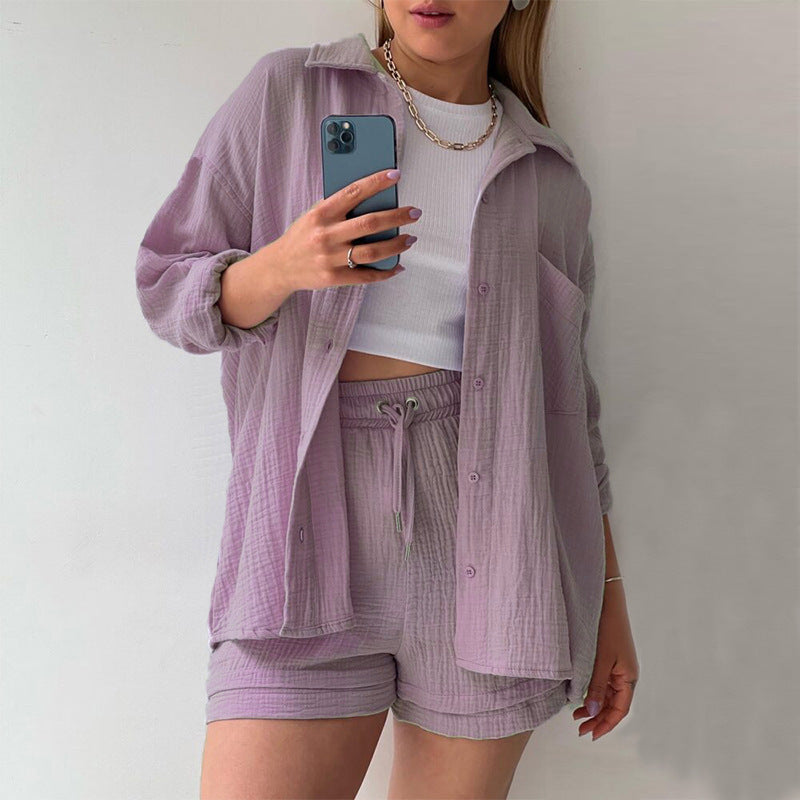 Damen lässiges Sommer-Outfit mit moderner Knopfleiste und elastischem Bund W&W Mode