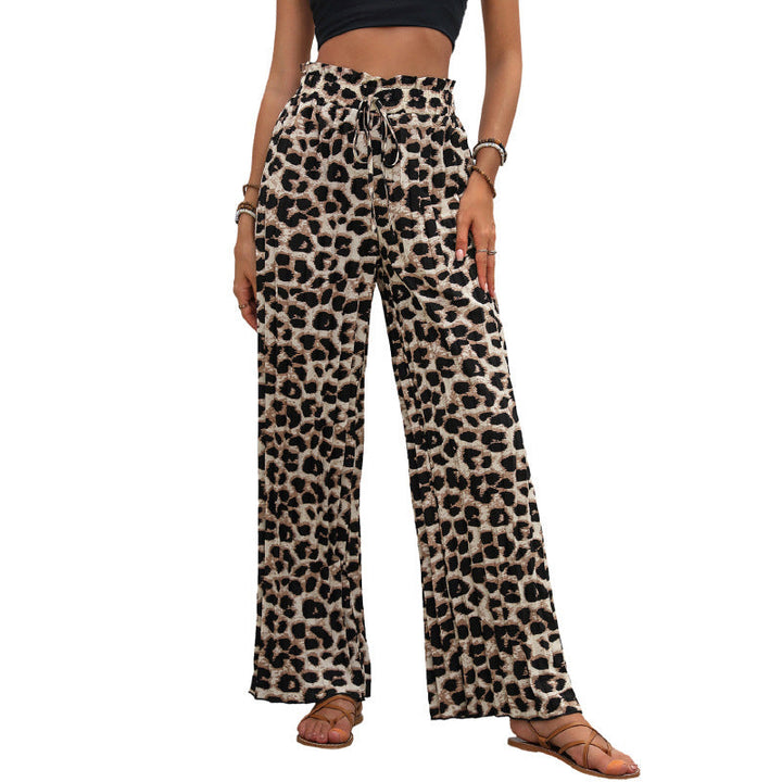 Damen Palazzo-Hose mit stylischem Leoprint und elastischem Taillenzug W&W Mode