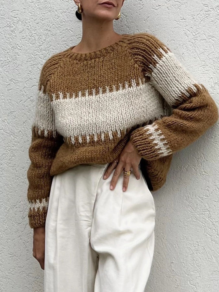 Damen gestrickter Oversized Pullover W&W Mode