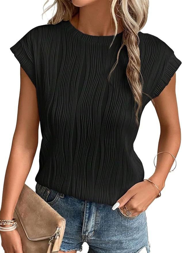 W&W Mode | Einfarbiges Rundhalsausschnitt Loose Kurzarm T-Shirt Top