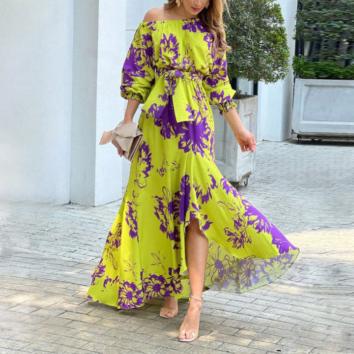 Damen Maxikleid mit raffiniertem schulterfreiem Design und Taillierung W&W Mode