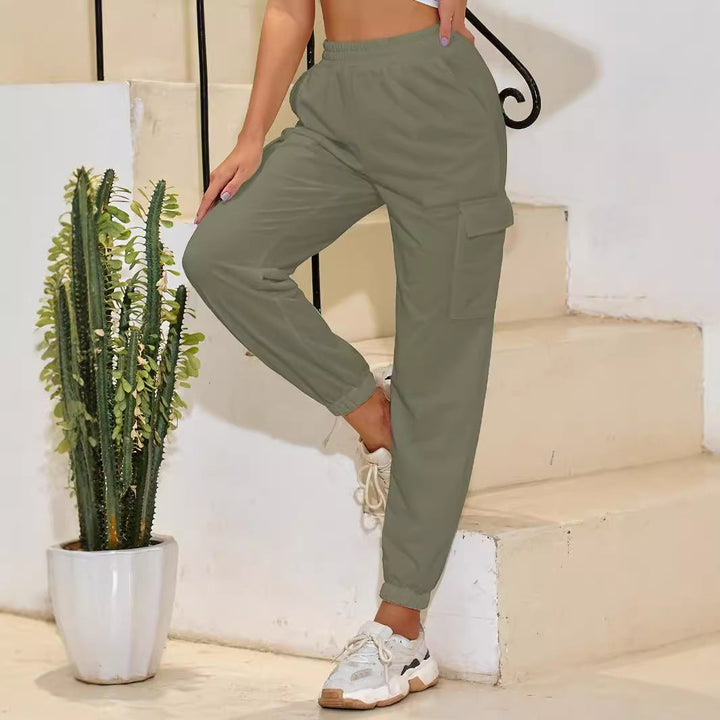 Damen Cargo-Hose mit elastischem Bund und praktischen Seitentaschen W&W Mode