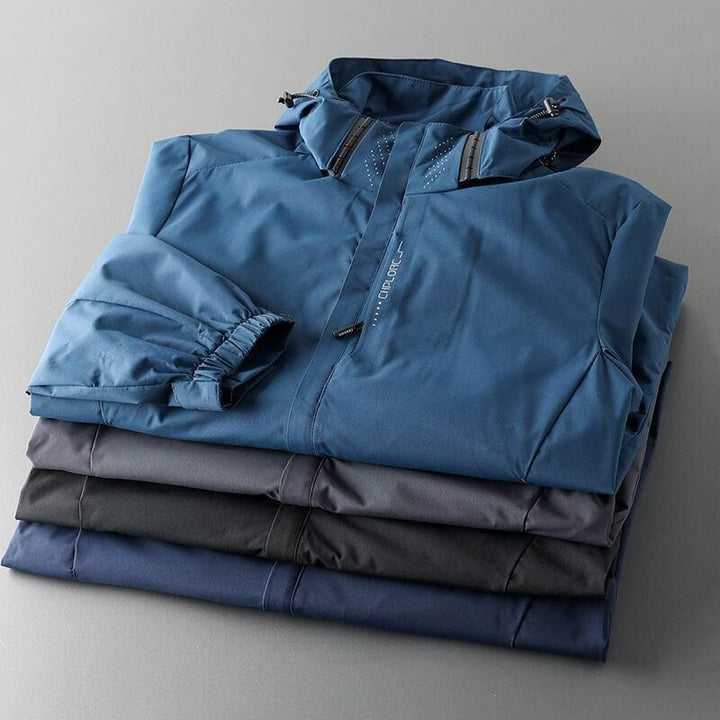 Unisex-Jacke mit Kapuze aus wasserabweisendem Material