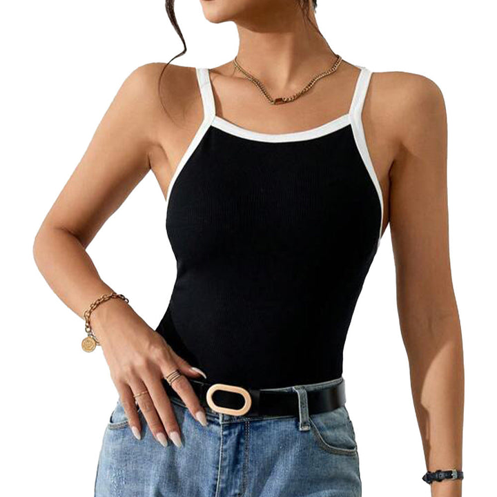 Damen ärmelloses Top mit elegantem Kontrastdesign W&W Mode
