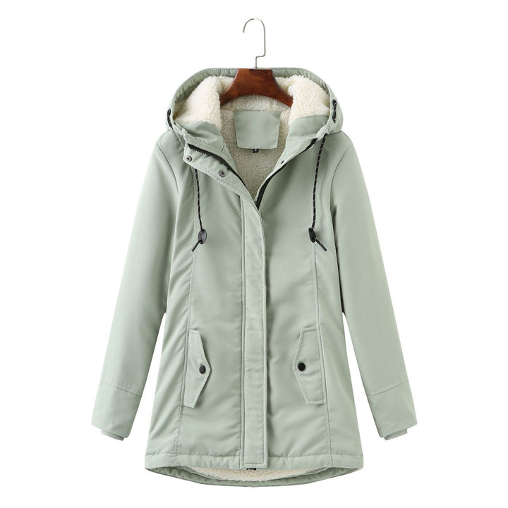 Damen-Winterjacke mit Futter und verstellbarer Kapuze