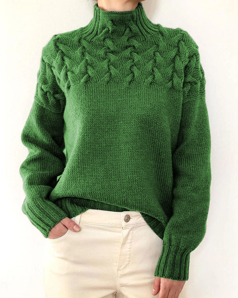 W&W Mode Einzigartiger geflochtener Rollkragenpullover
