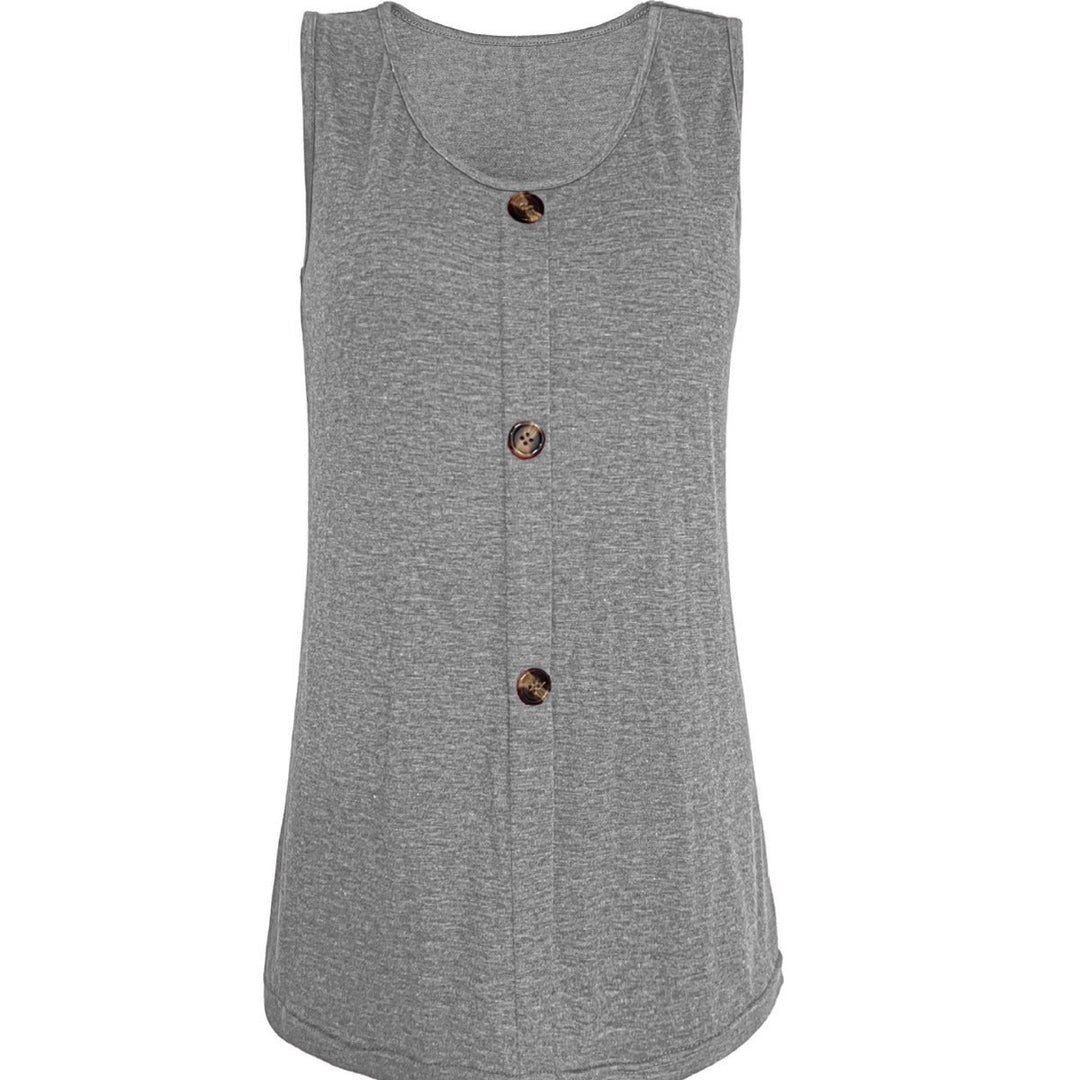 Damen ärmelloses Knopf-Top mit modernem Schnitt und bequemer Passform W&W Mode